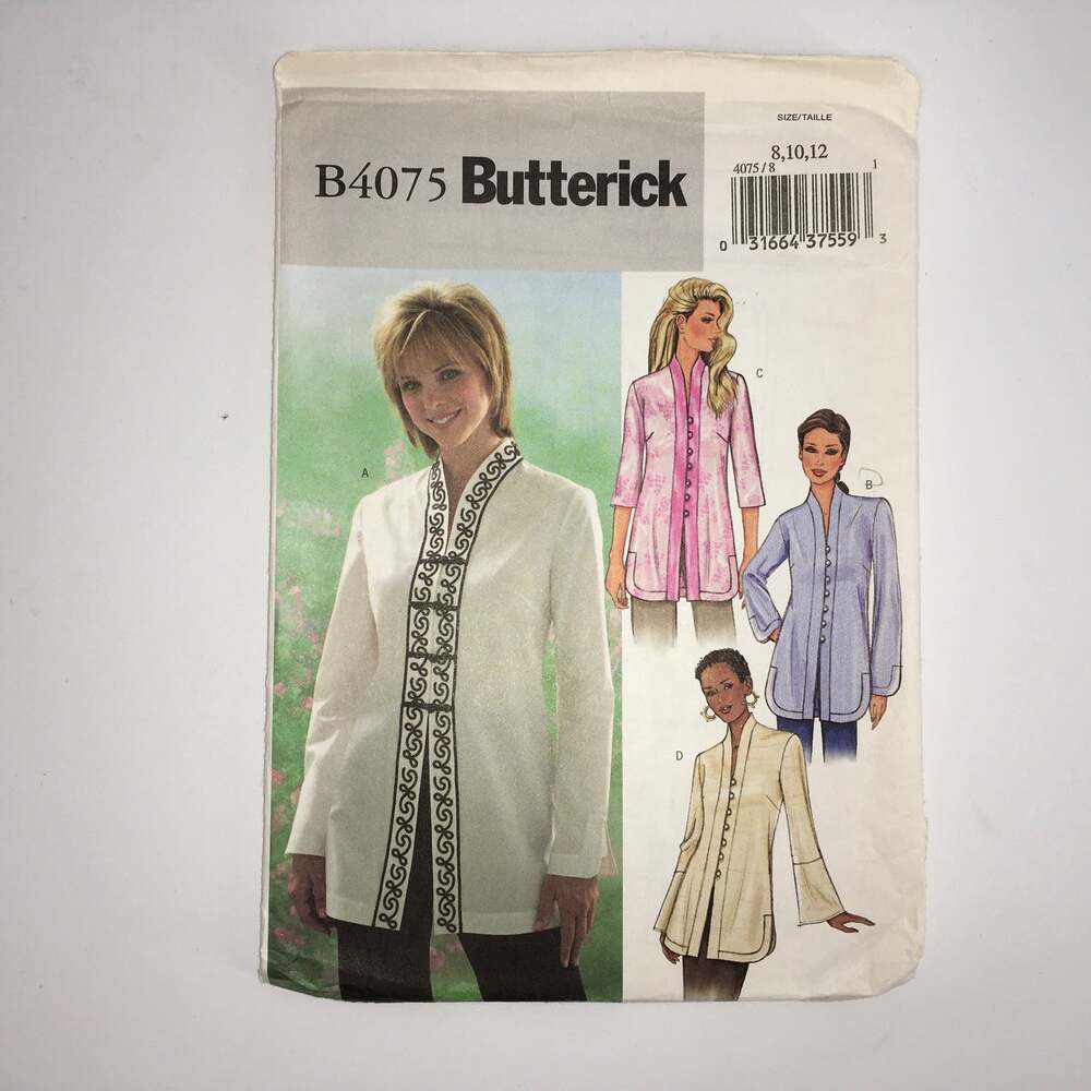 Butterick Sewing Pattern B4075 Oriental Cheongsam Whimsy Tunic 8-12 UNCUT